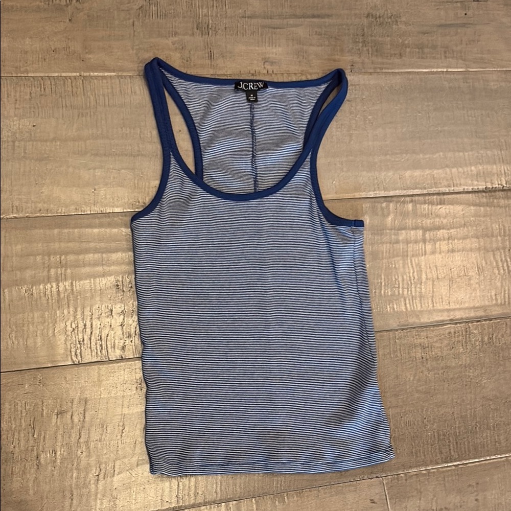 J.Crew Navy and White Striped Tank Top
